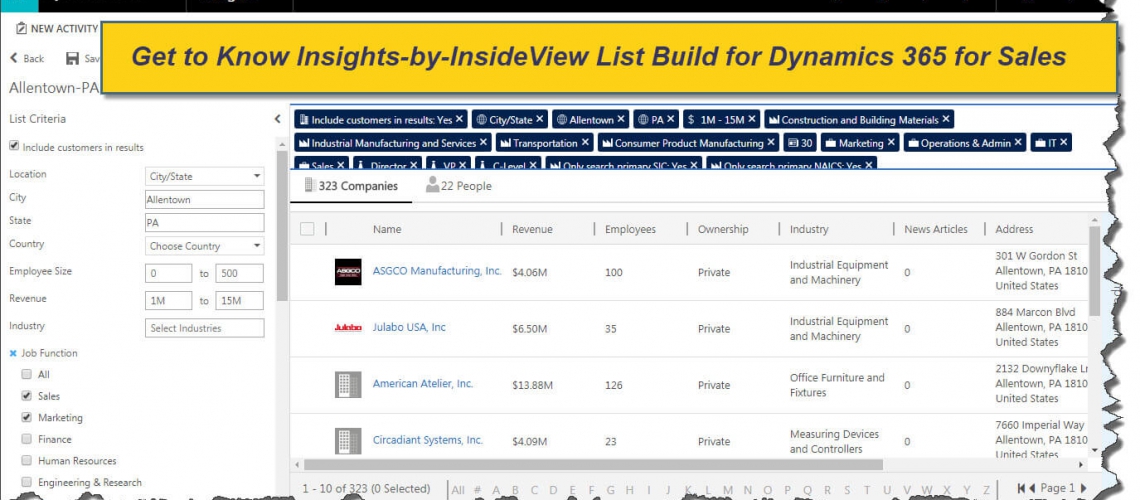 Insights by InsideView List Build