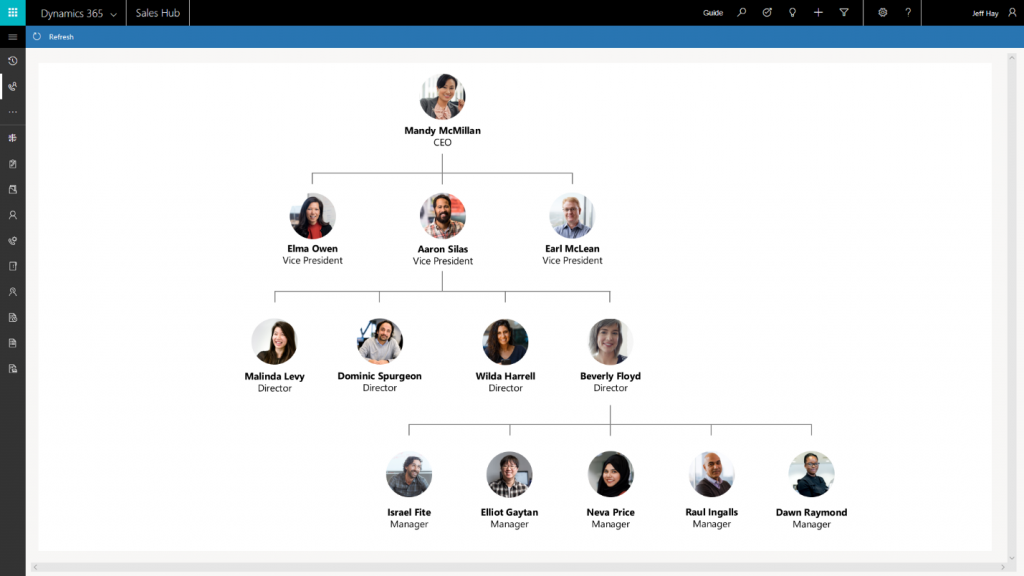 Dynamics 365 for Sales Live Org Chart
